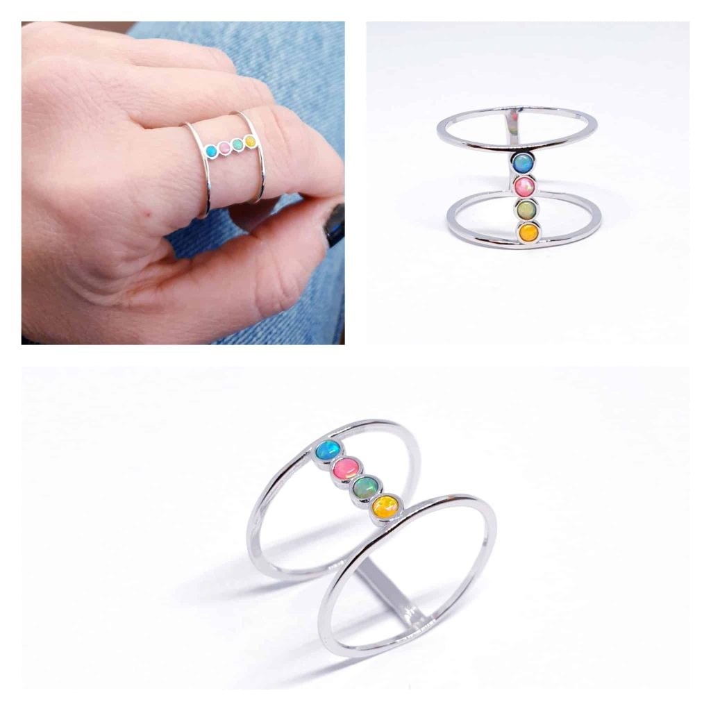 Anillo candy de plata de ley