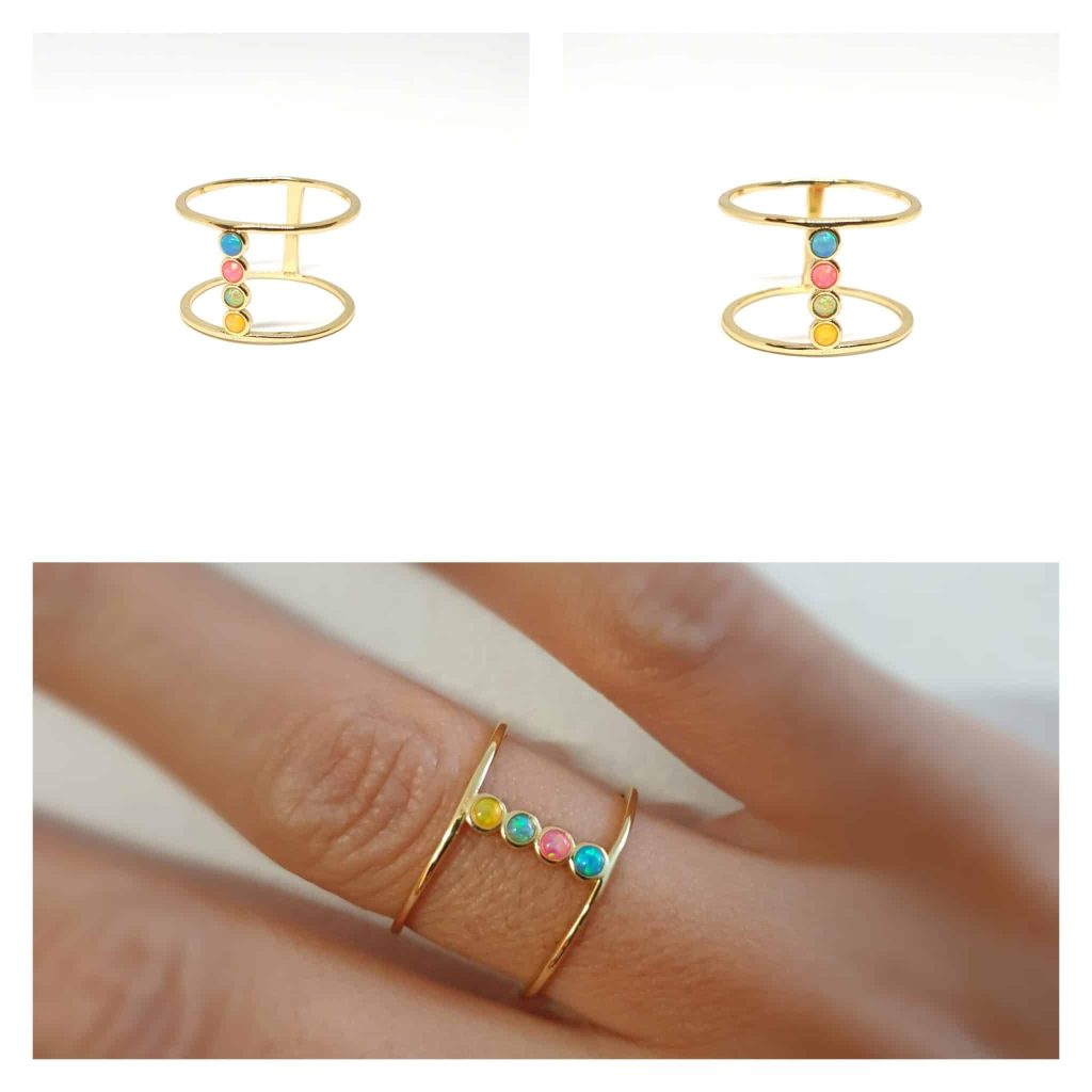 Anillo oro candy de plata de ley