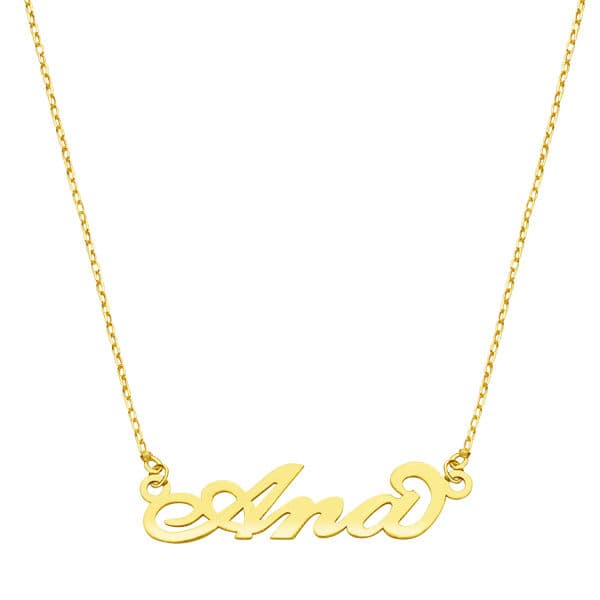 18K GARGANTILLA ORO AMARILLO NOMBRE PERSONALIZADO 3 LETRAS. CADENA 45CM