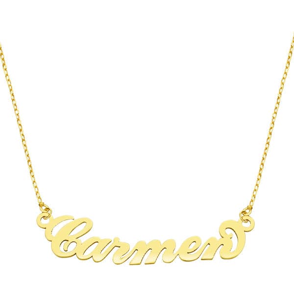 Gargantilla Nombre Personalizado 8 Letras. Cadena 45 cm de oro amarillo 18K