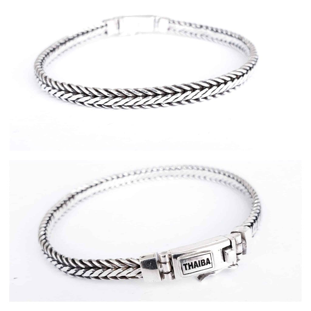 Pulsera hombre Hermes 20cm de plata de ley