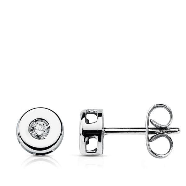 18K PENDIENTES ORO BLANCO DIAMANTES LABORATORIO TALLA BRILLANTE 0,100 QTS. VS2-G. MEDIDA: 6 MM. CIERRE PRESION