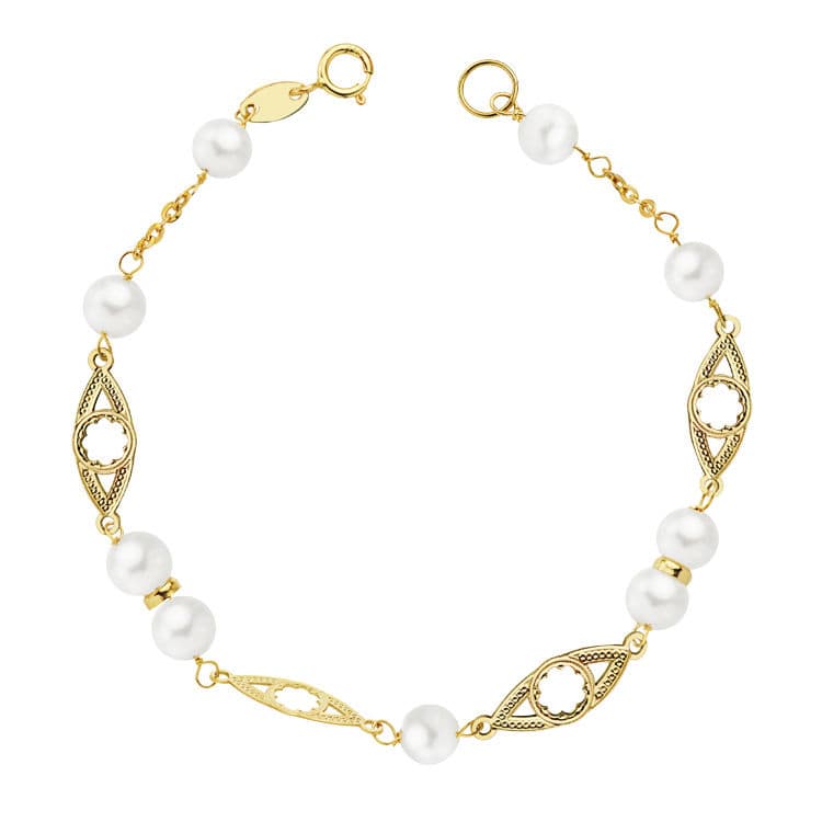 Pulsera Comunion Perla 5 mm 18 cm 9K