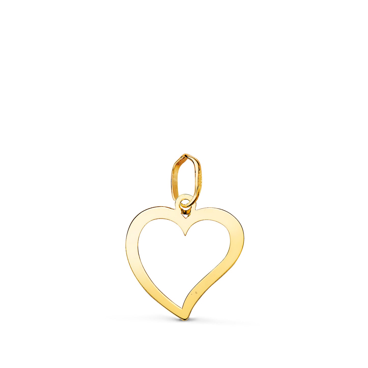 Colgante Corazon Calado en Brillo. Medida: 14 x 13 mm Cc. Amor de oro amarillo 18K