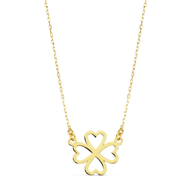 18K COLLAR ORO AMARILLO CORAZONES 12 MM 45CM