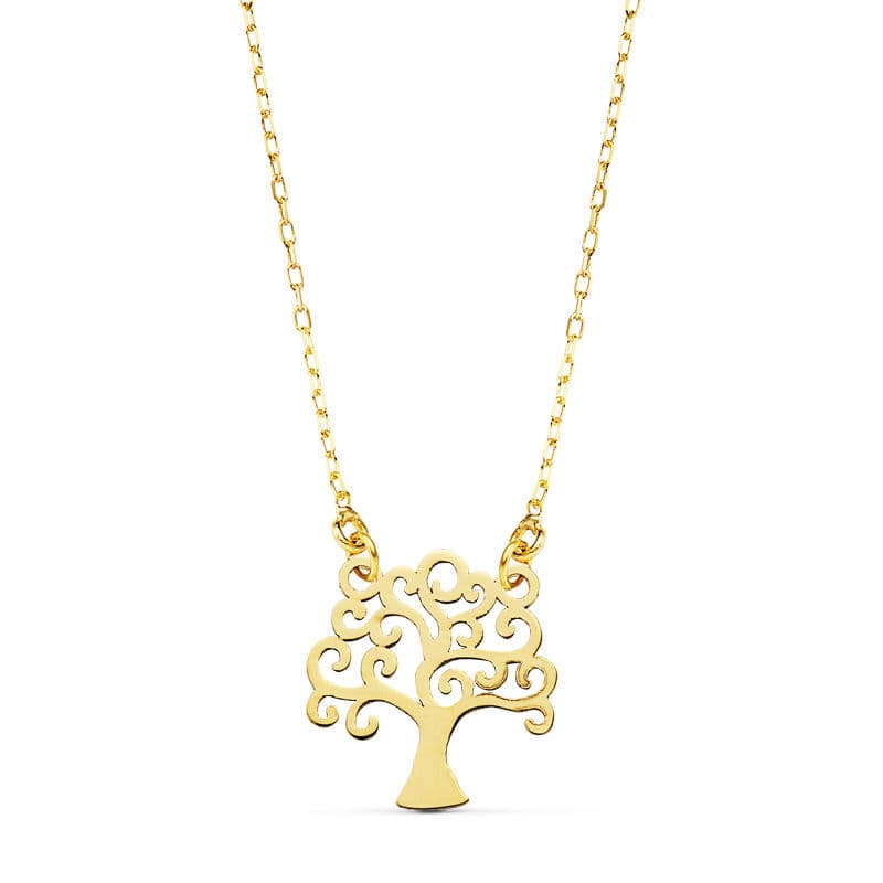 Collar Amuleto Arbol de la Vida 45 cm 12x13 de oro amarillo 18K