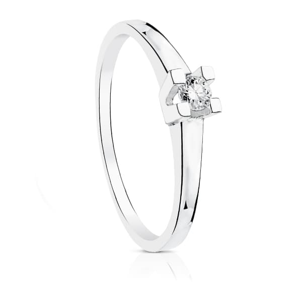 18K SOLITARIO ORO BLANCO BRILLANTES 0.150 QTS. SI-H