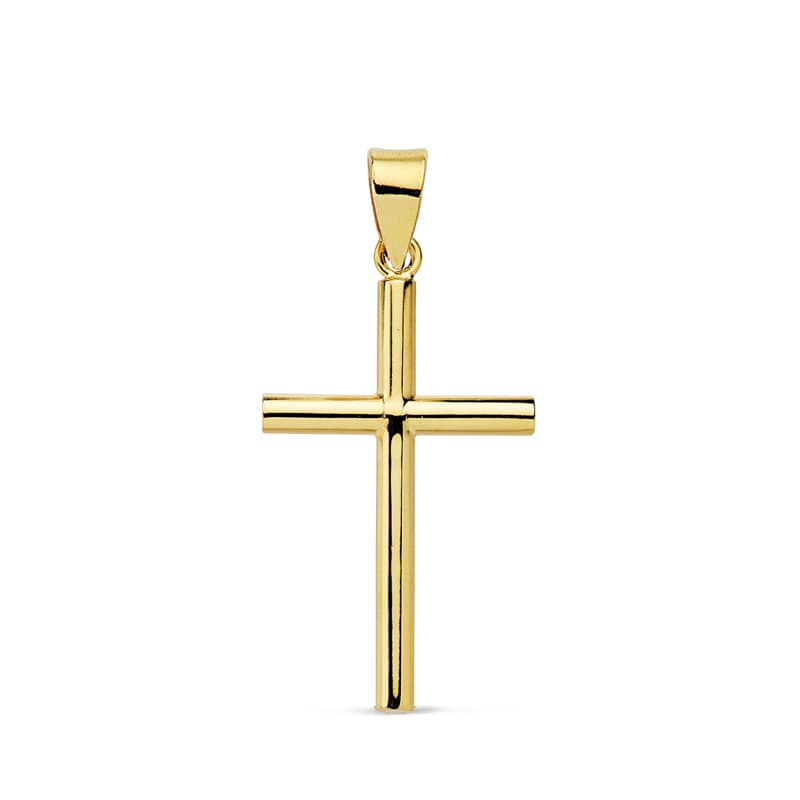 Cruz Lisa 23x13 x 2 mm de oro amarillo 18K