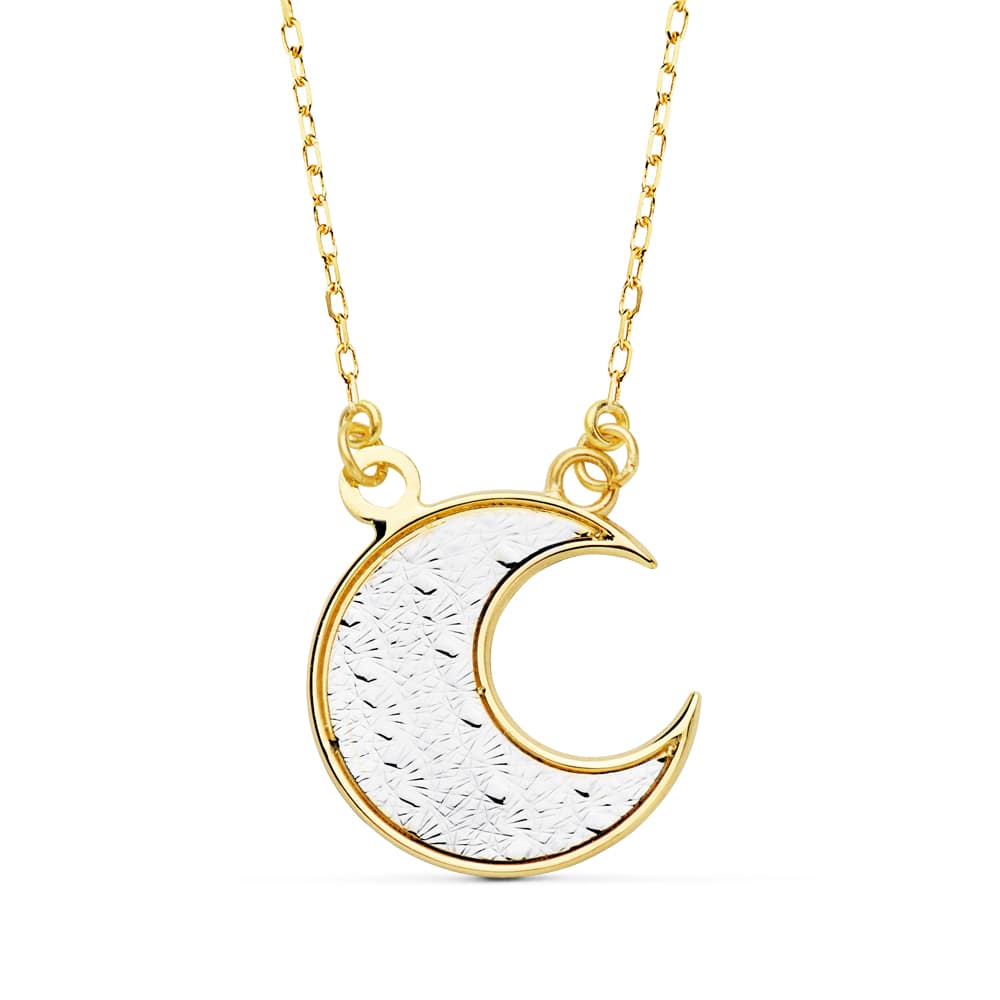 Gargantilla Bicolor Luna 14 x 14 mm 18K