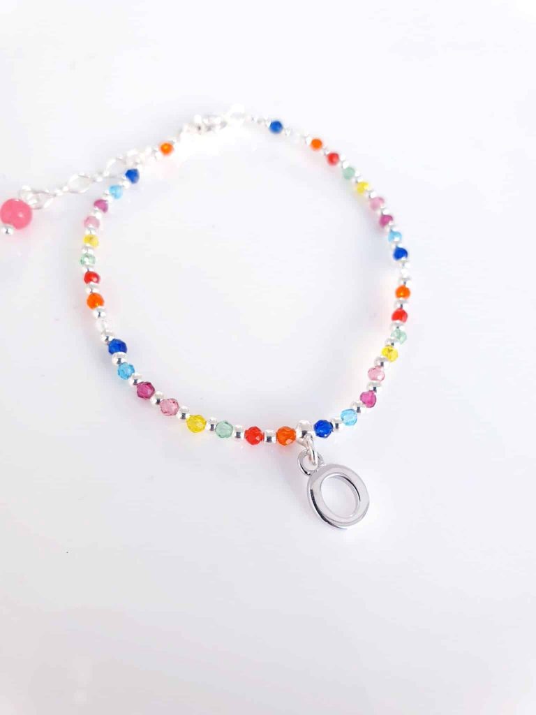 Pulsera piedras inicial » o « de plata de ley