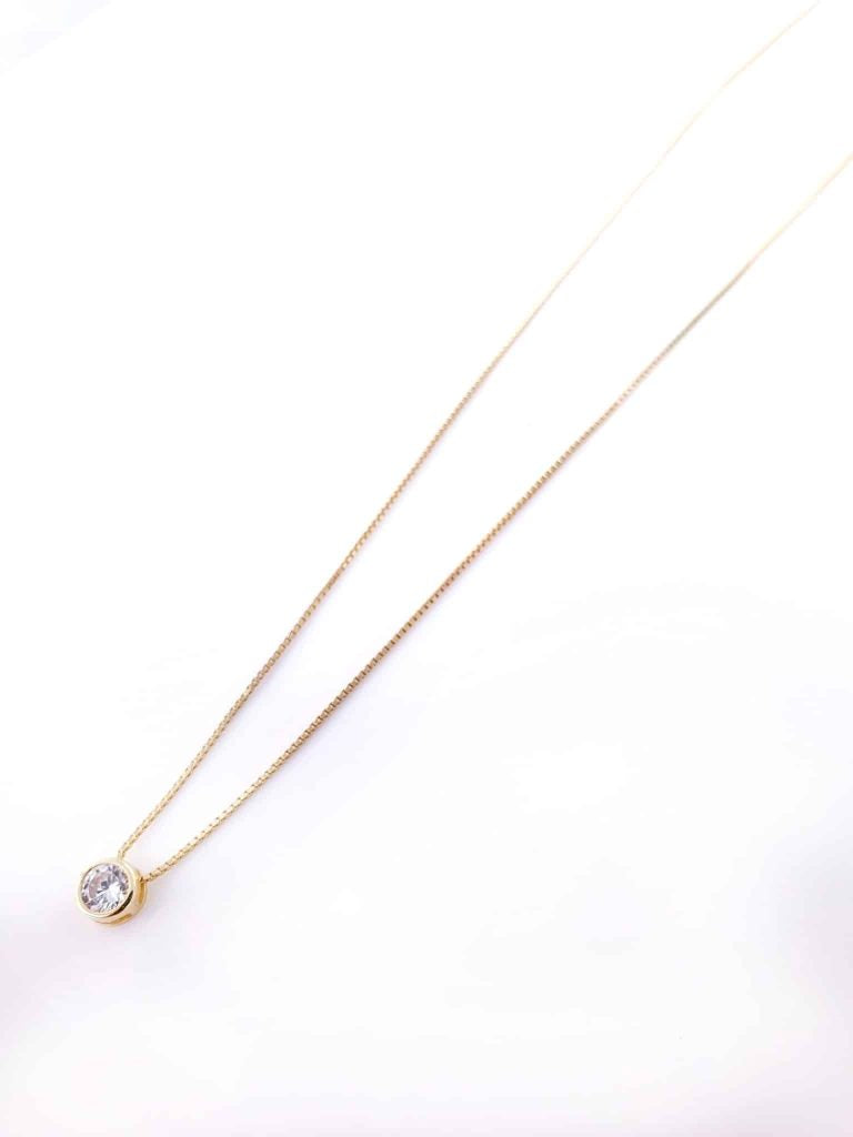 Collar punto de luz oro 4mm de 14 quilates