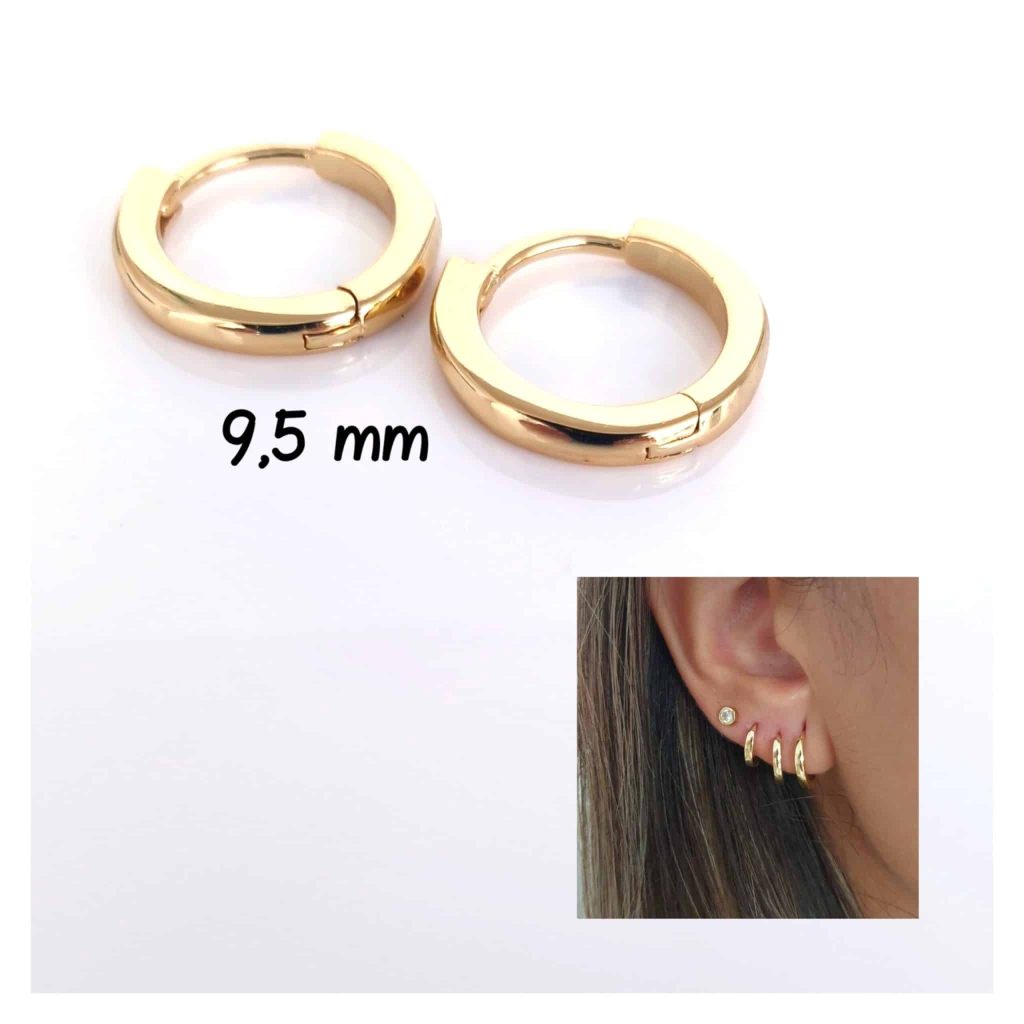 Pendientes basic oro M de plata de ley
