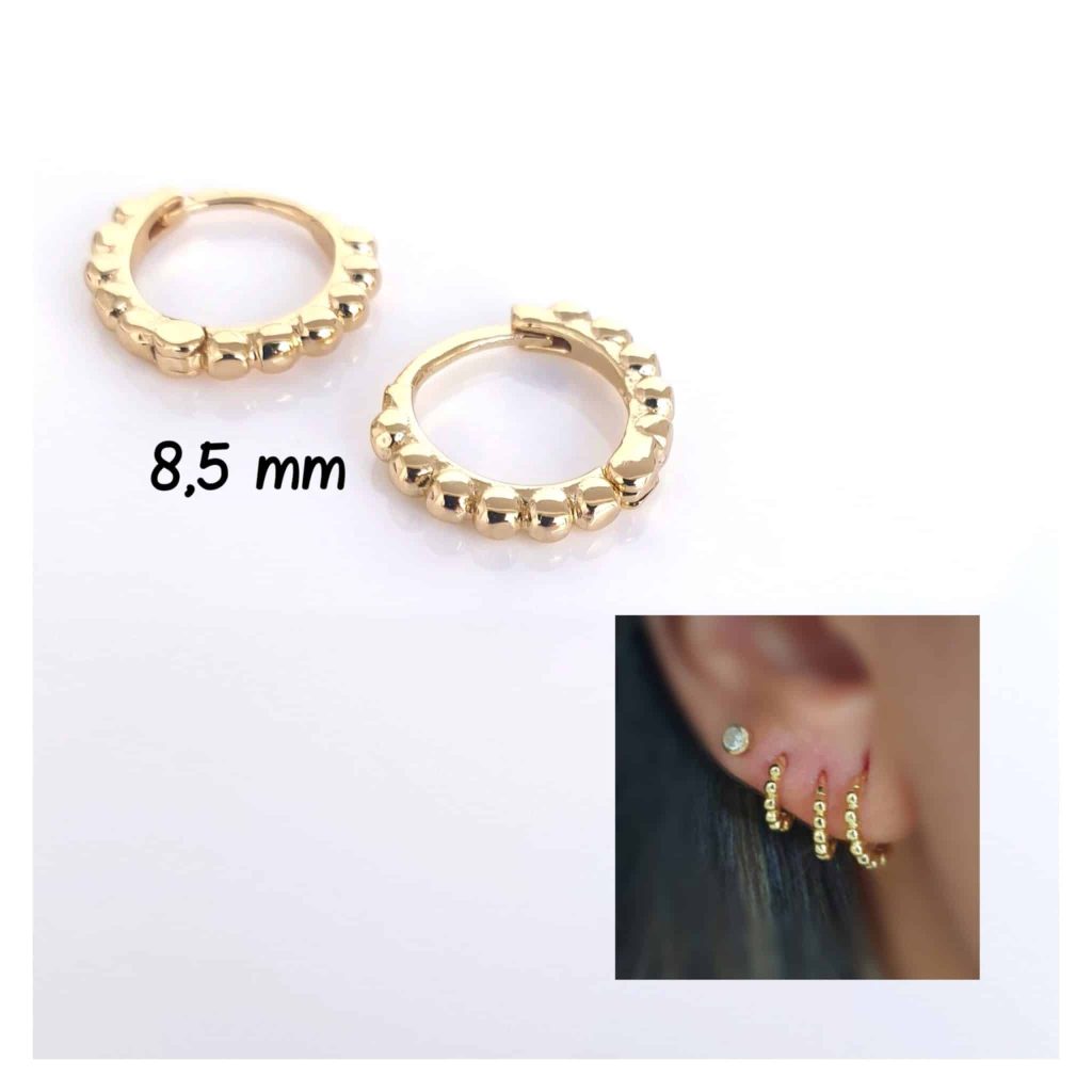 Pendientes basic oro bolitas S de 14 quilates