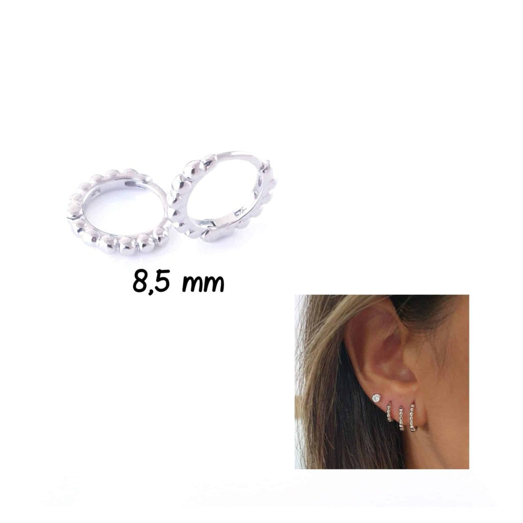 Pendientes basic bolitas S de plata de ley