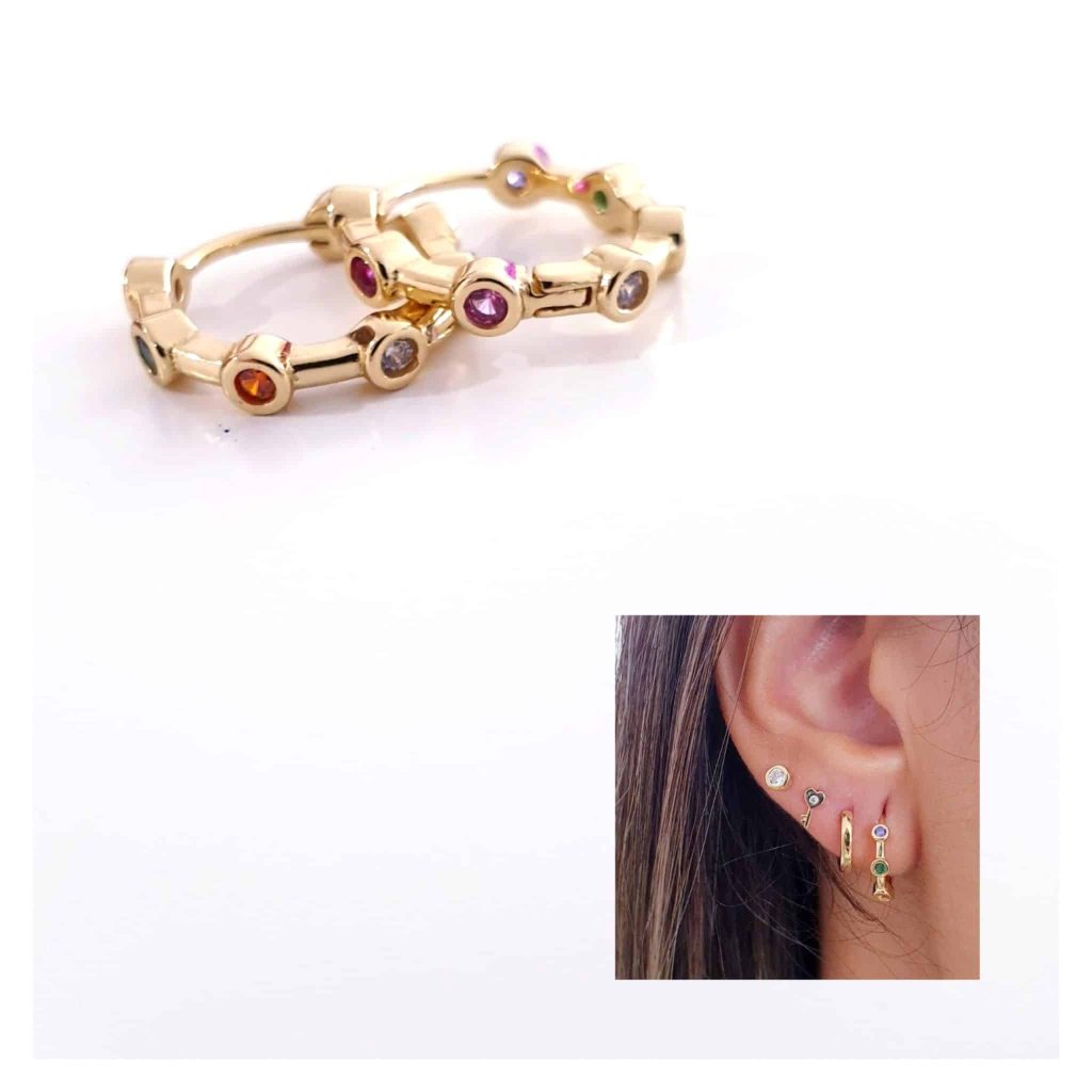 Pendientes Mía oro de 14 quilates