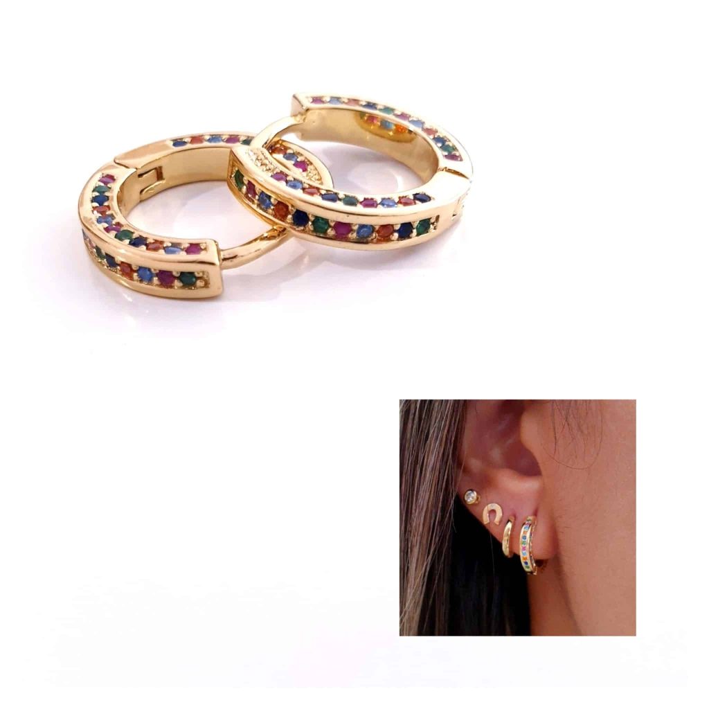 Pendientes Iris oro de 14 quilates