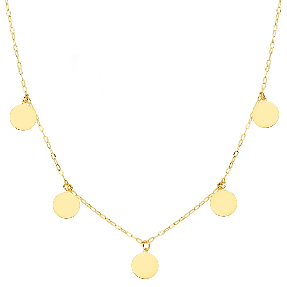 Gargantilla Placa Chapas Lisas 7 mm Cadena Forzada 45 cm de oro amarillo 18K