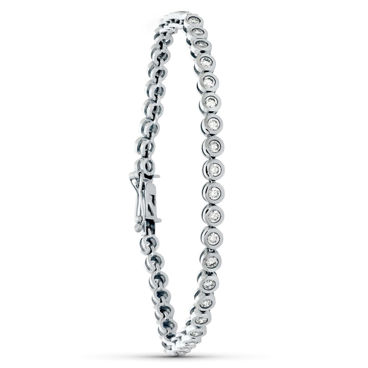 Pulsera Circonita 19,5 cm de oro blanco 18K