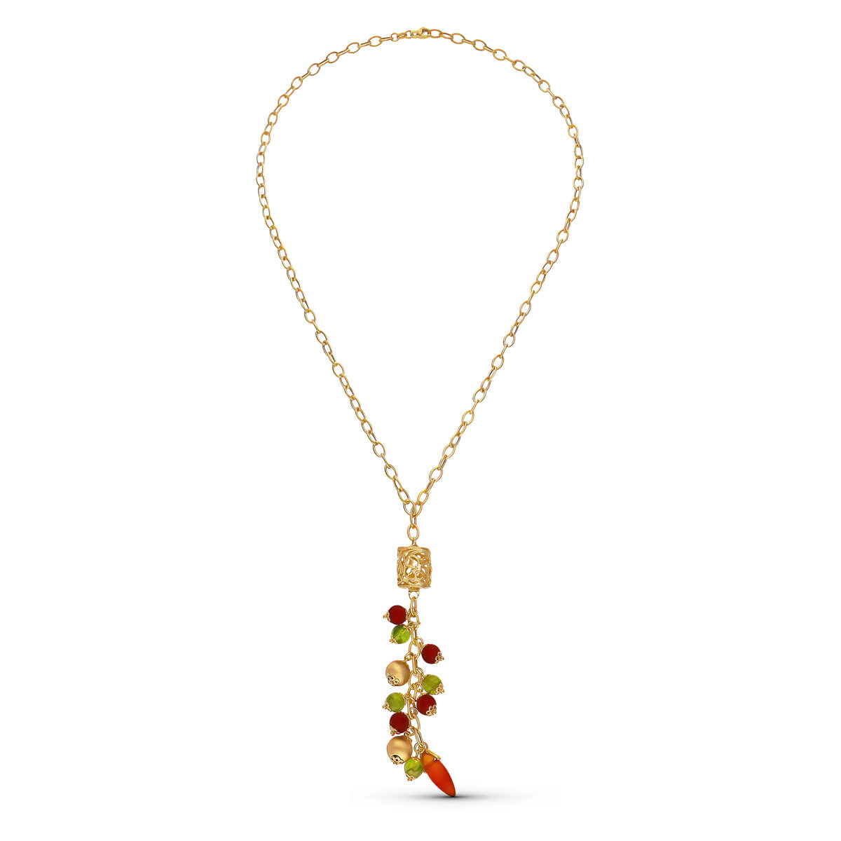 Gargantilla Jaula y Piedras Color de oro amarillo 18K