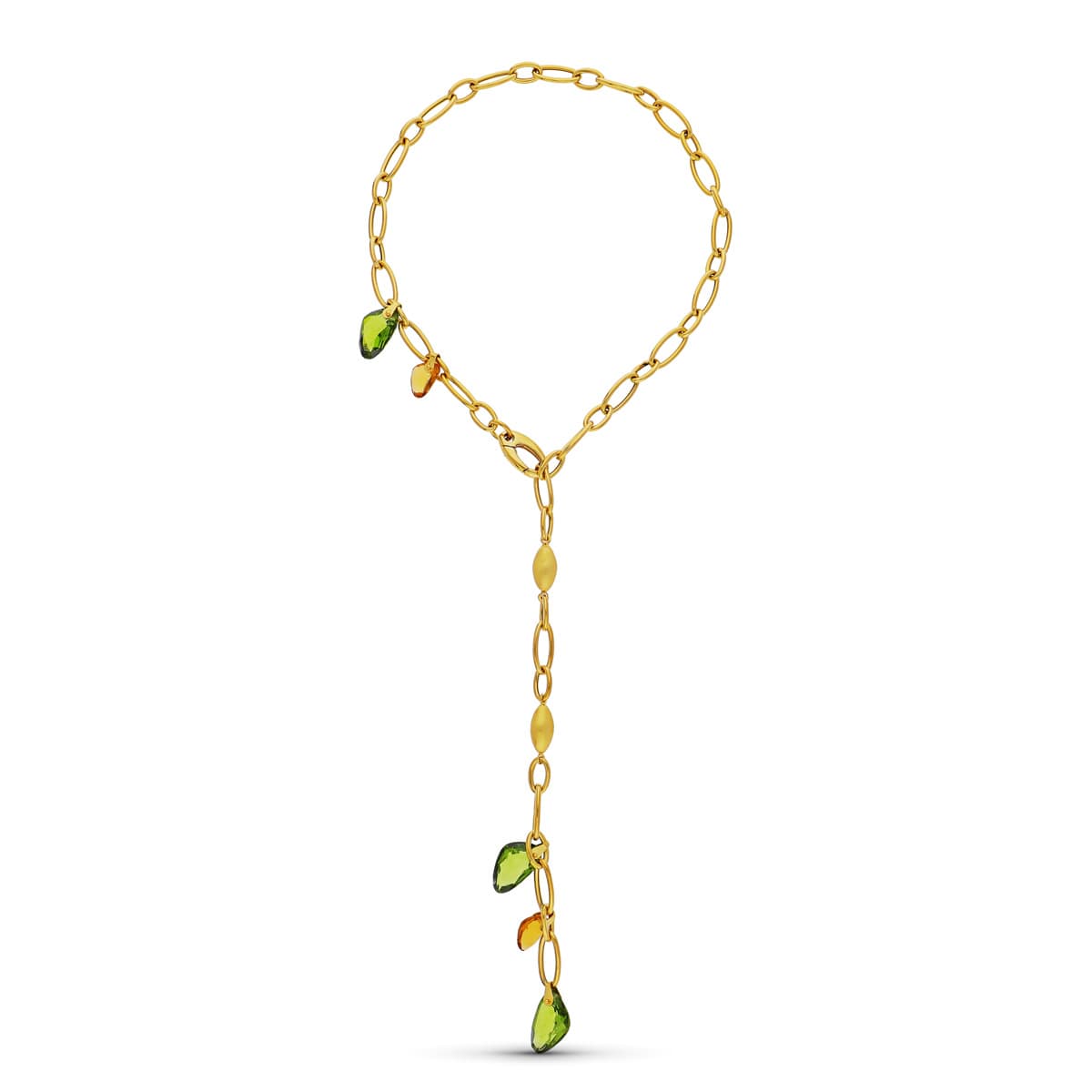 18K GARGANTILLA ORO AMARILLO PIEDRAS COLOR