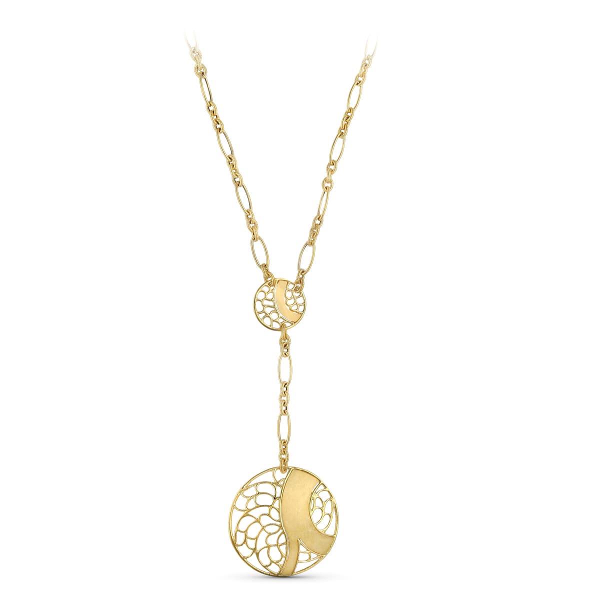 Gargantilla Motivos Circulos Calados de oro amarillo 18K
