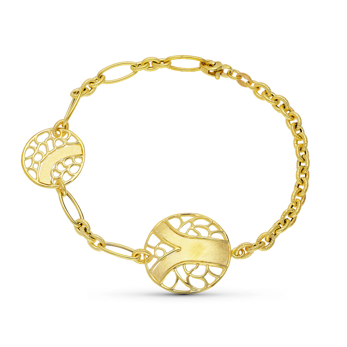 Pulsera Motivos. de oro amarillo 18K