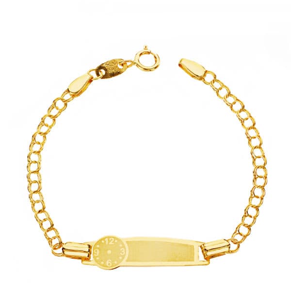 18K PULSERA ESCLAVA ORO AMARILLO BEBE RELOJ CHAPA: 21,4 X 4,8 MM. LARGO: 12 CM. ANCHO ESLABON HUNGARA: 2 MM