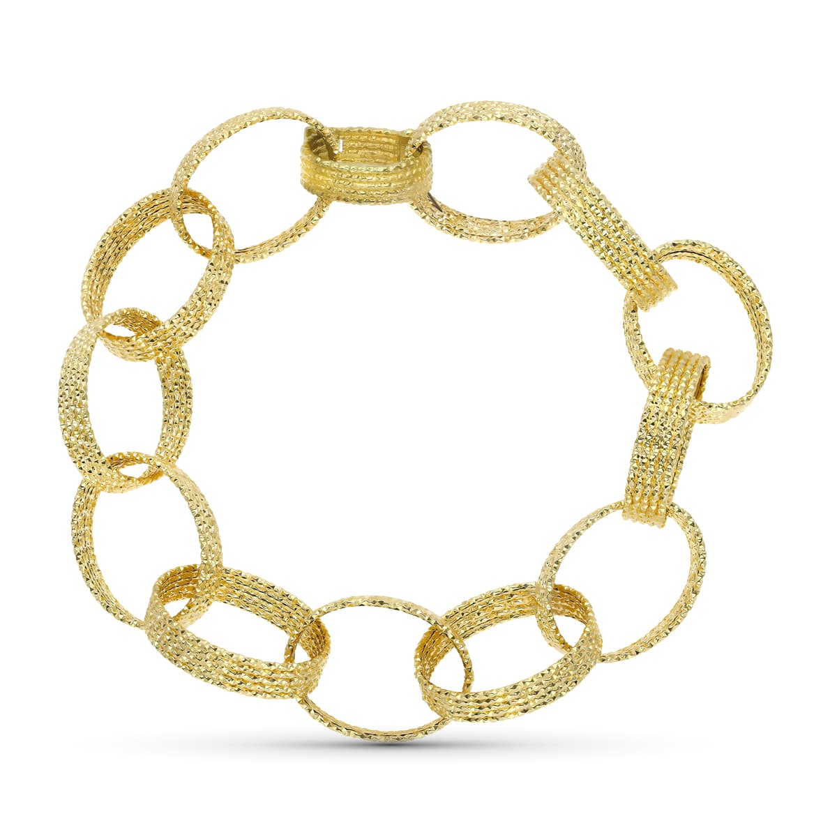 Pulsera Eslabones Hueca de oro amarillo 18K