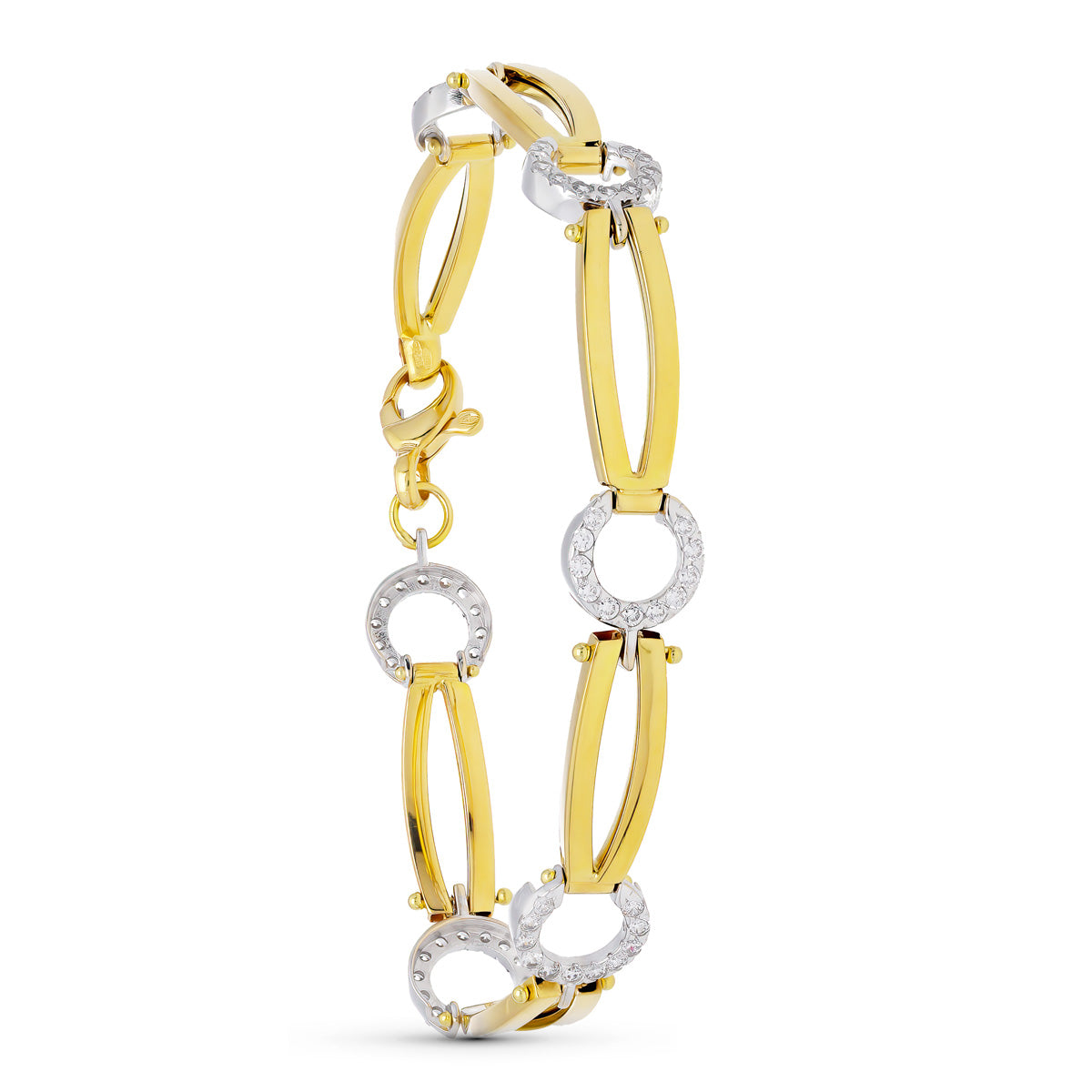 Pulsera Bicolor Circonita 18K