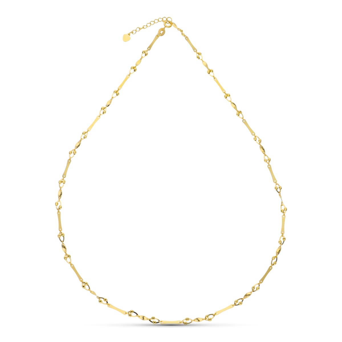 Gargantilla Tramos y Eslabones 45 cm de oro amarillo 18K