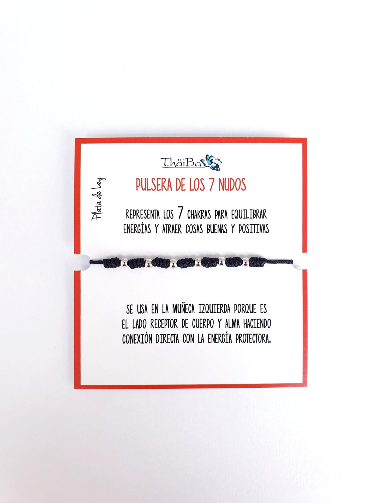 Joyas Con Mensaje - Pul2164 7 Nudos Negro - Senora