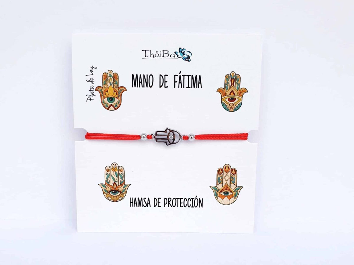 Pulsera hilo rojo mano Fátima de plata de ley - vista adicional