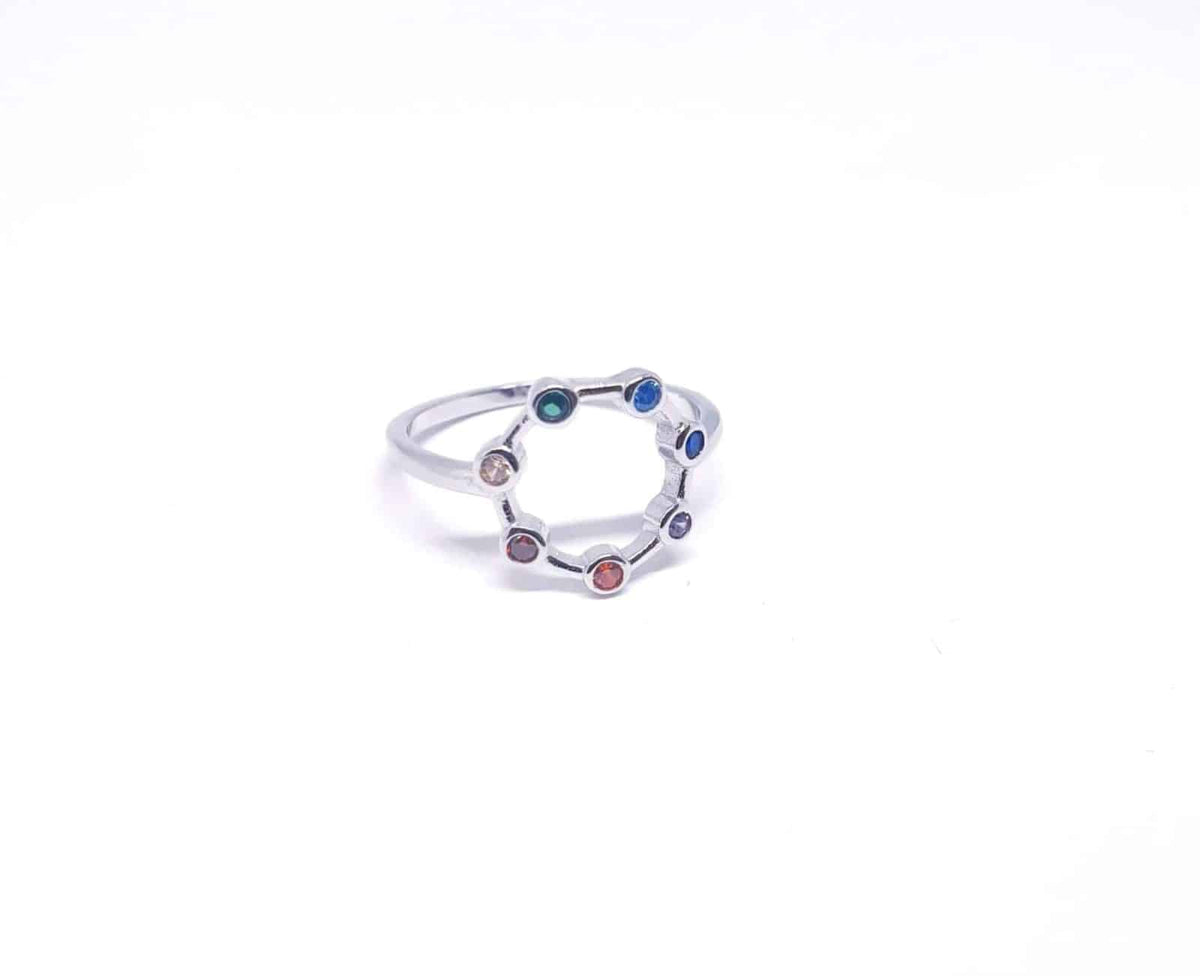 Anillo karma multicolor de plata de ley - vista adicional