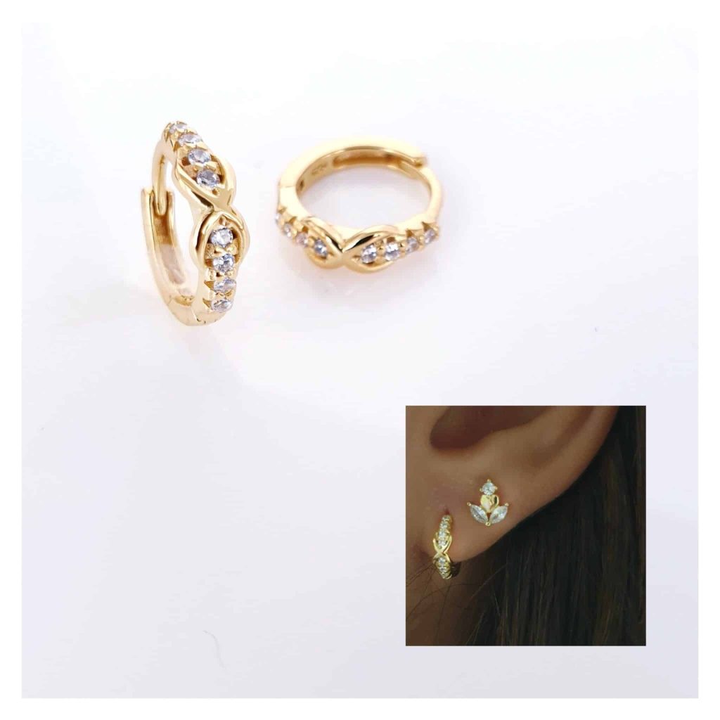 Pendientes infinity oro de 14 quilates