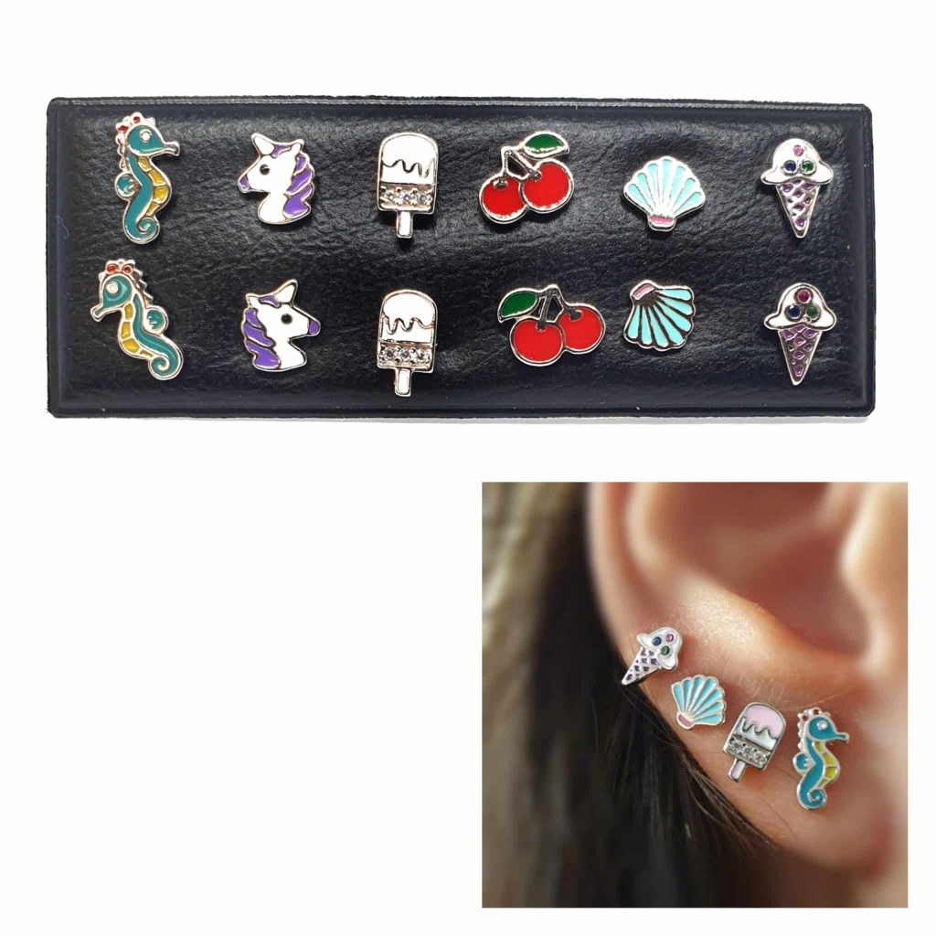 Pendientes summer de plata de ley