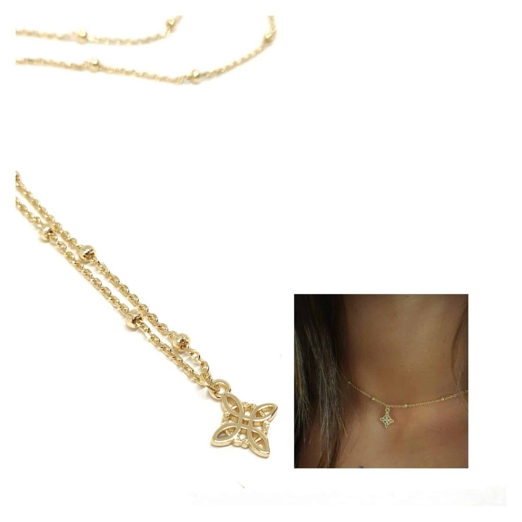 Collar chocker nudo oro de 14 quilates