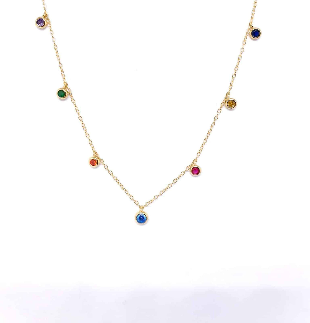Collar puntos de luz colores de plata de ley con baño de oro de 14 quilates - vista adicional