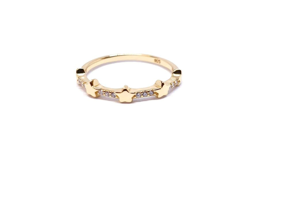 Anillo petit oro estrellas de 14 quilates