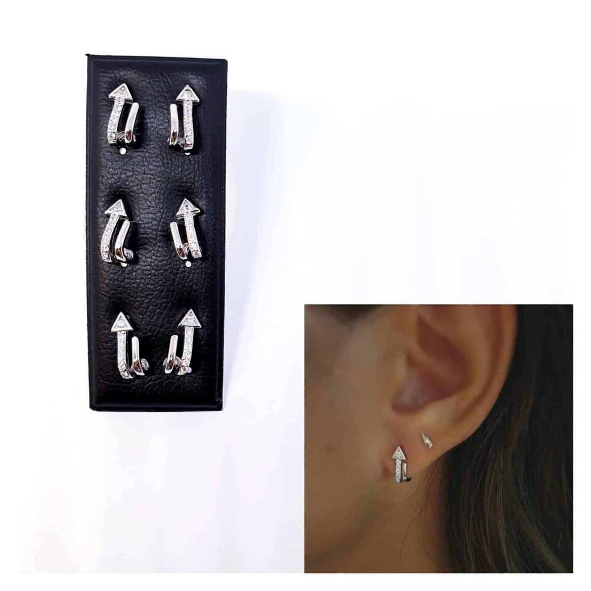 Pendientes flecha garra de plata de ley - vista adicional