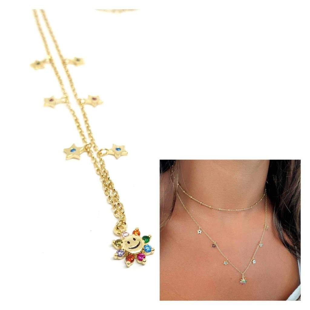 Collar happy oro de 14 quilates