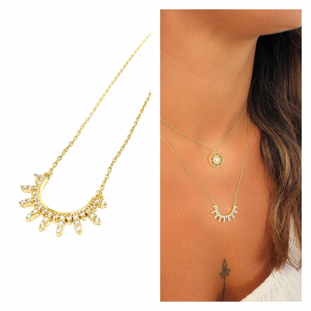 Collar atardecer oro de 14 quilates