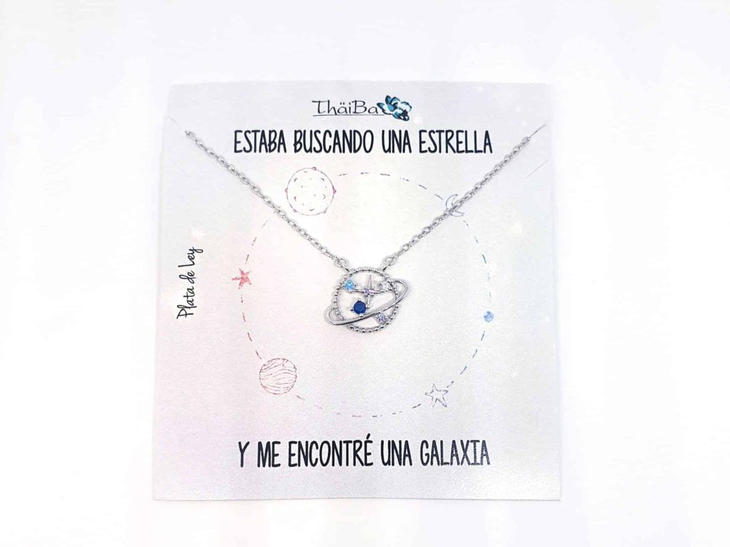 Collar galaxia de plata de ley