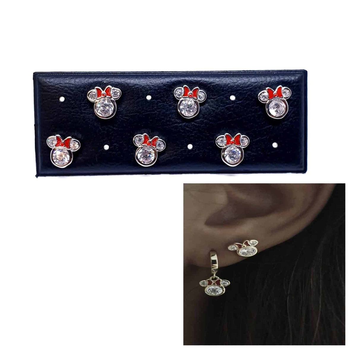 Pendientes Minnie de plata de ley - vista adicional