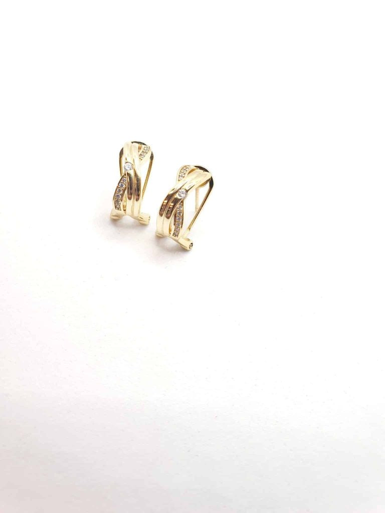 Pendiente omega oro Venus de 14 quilates
