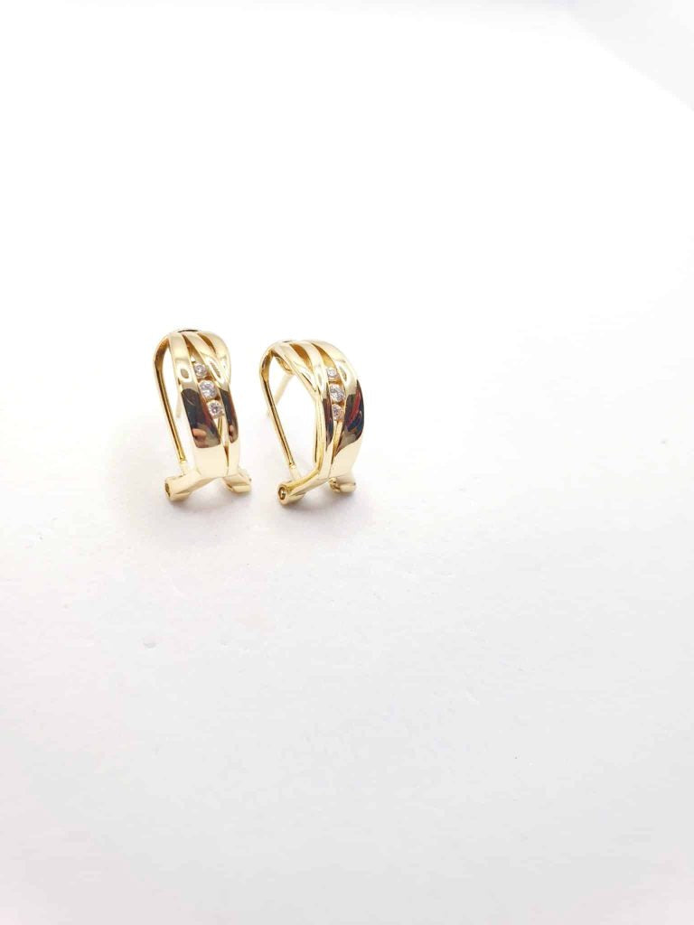 Pendiente omega oro Iris de 14 quilates