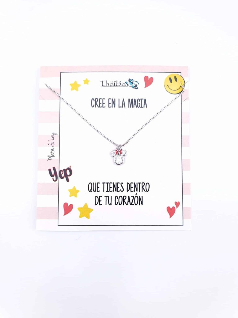 Collar Minnie de plata de ley