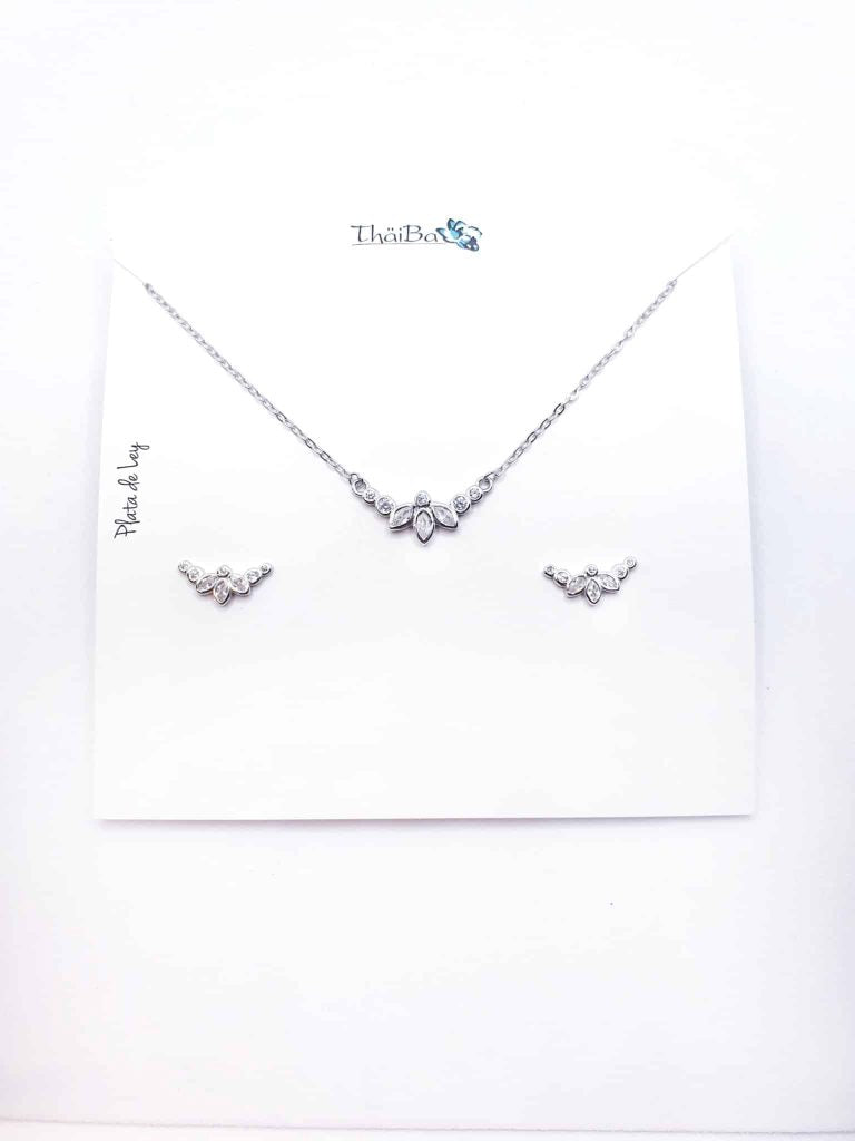 Set pétalos de plata de ley