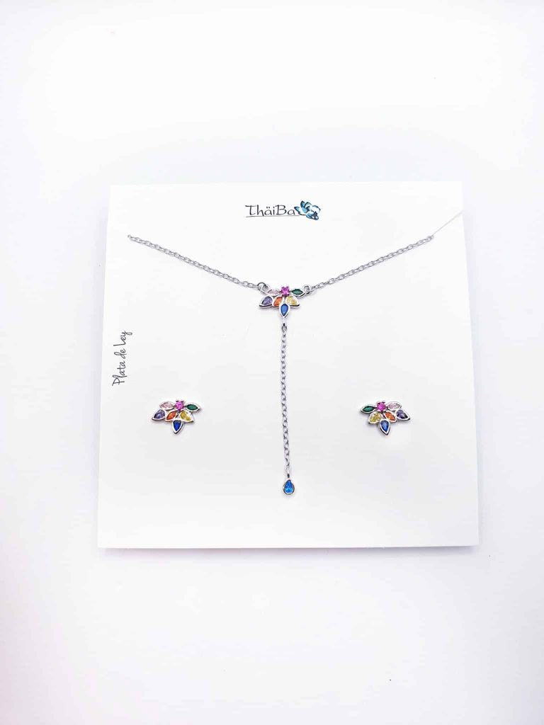Set Y pétalos color de plata de ley