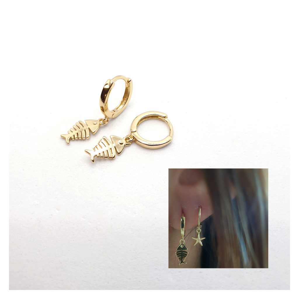 Pendiente raspa oro