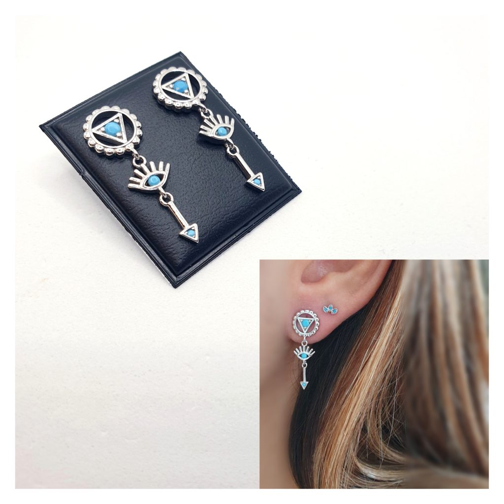 Pendientes boho turquesa